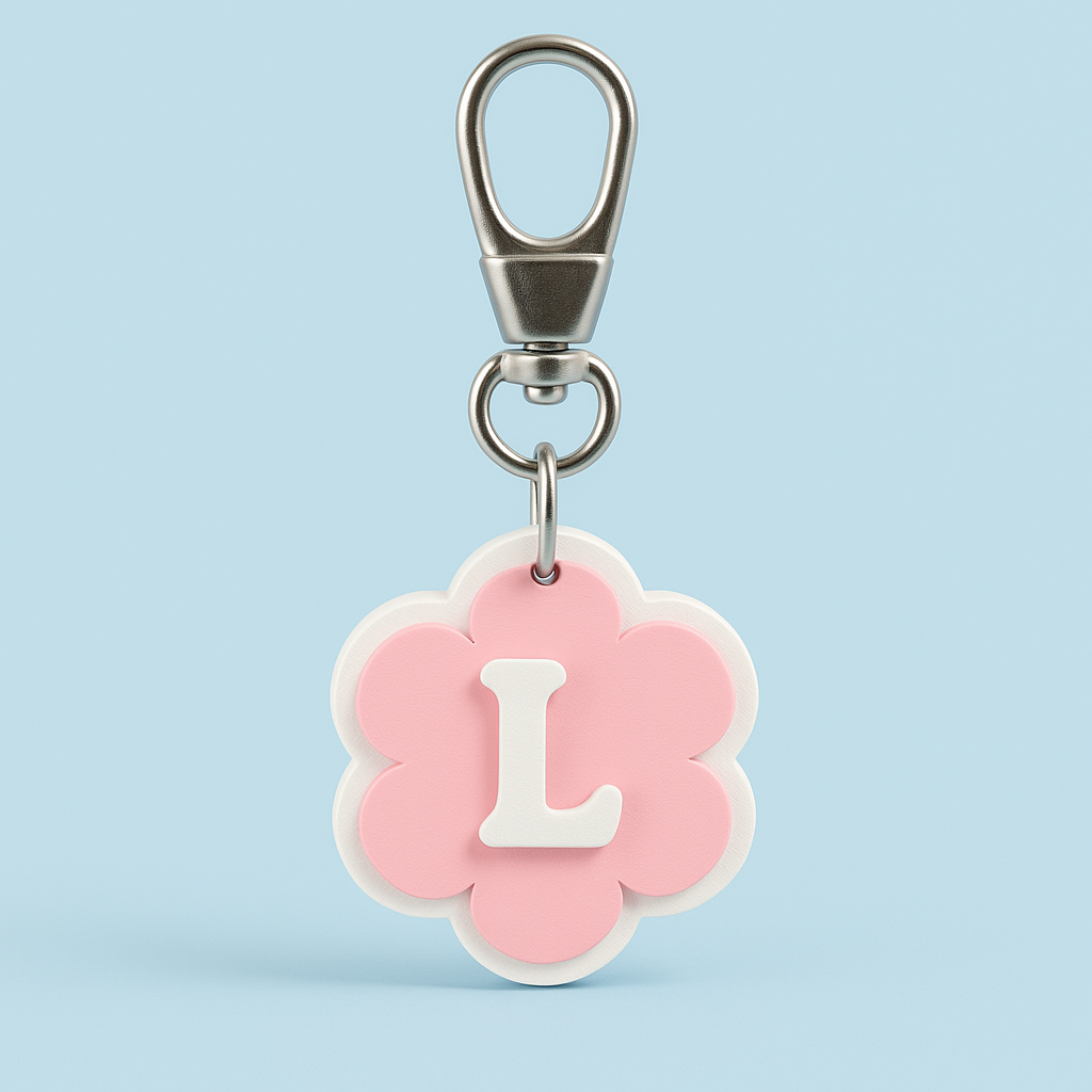 Bloom Initial Keyring – Personalized Flower Charm