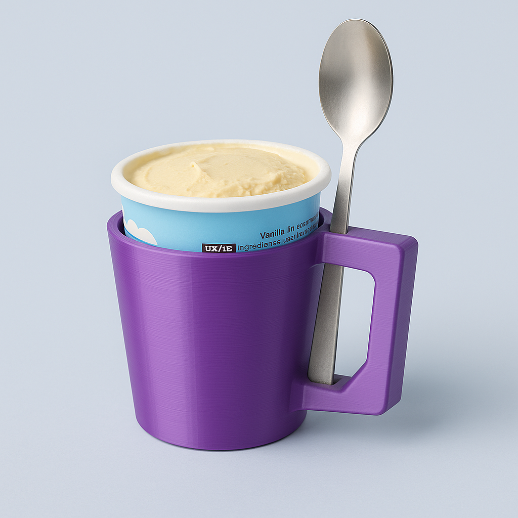 Tubbie – Ice Cream Cup Holder with Spoon Slot